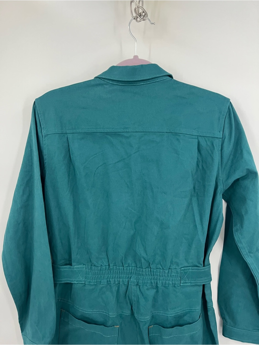 Wildfang the Essential Teal Utility Long Sleeve Jumpsuit Coveralls - Picture 9 of 16